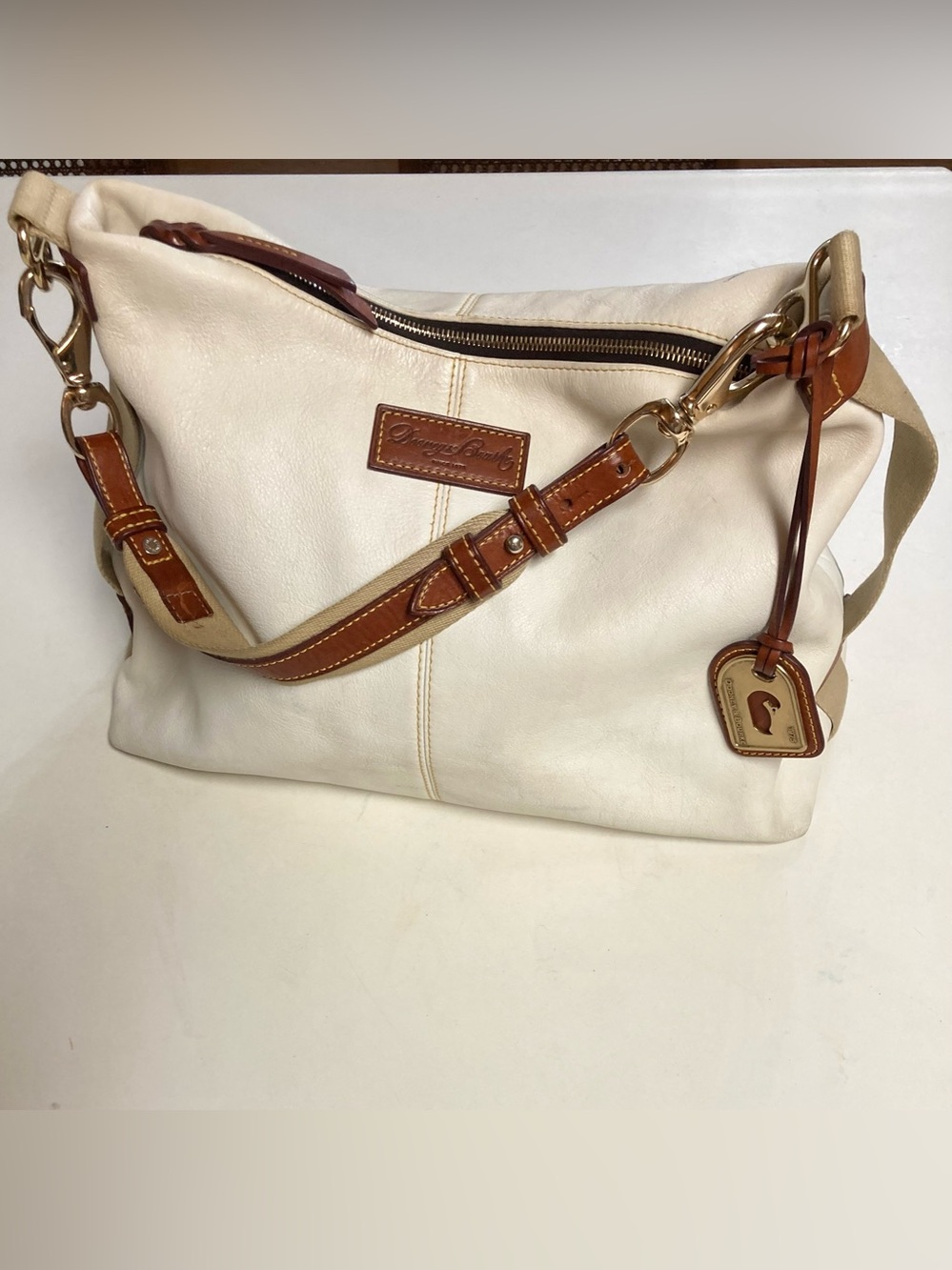 Vintage Dooney & Bourke Juliette White Leather Purse